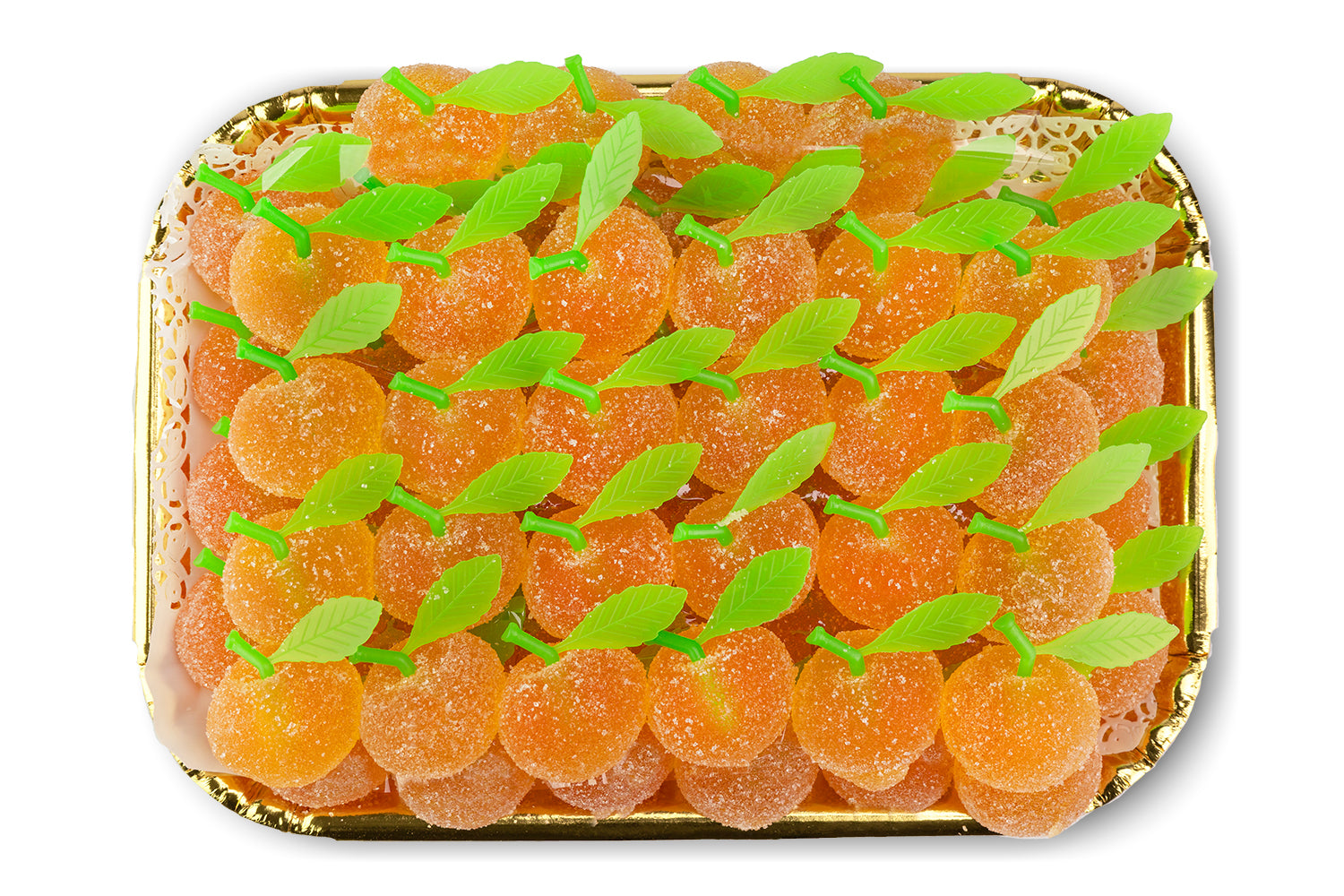 Mini disc with jelly fruits with orange flavor